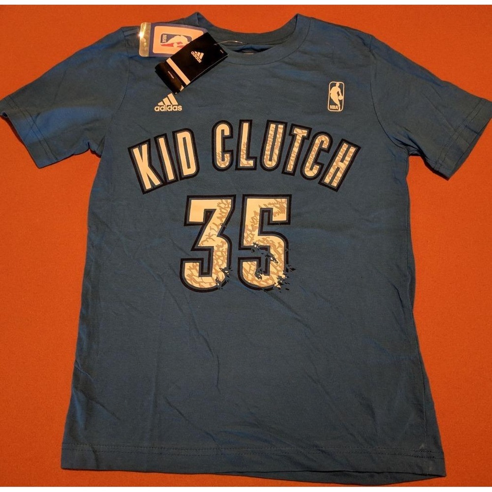 Adidas Boy's Medium Kid Clutch Durant #35 OKC‎ Thunder TShirt T-Shirt NEW N45